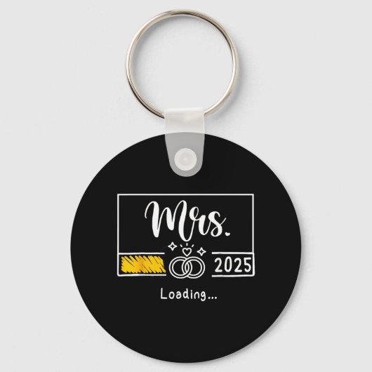 Mrs Est. 2025 Loading Bruid bruiloft Pas getrouwd  Sleutelhanger (Voorkant)