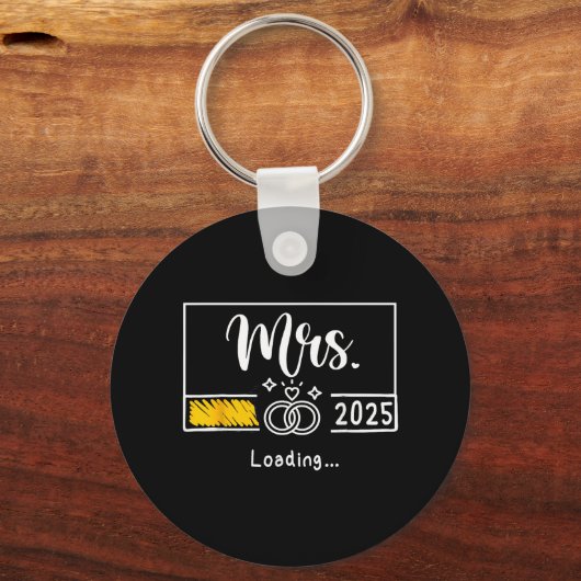 Mrs Est. 2025 Loading Bruid bruiloft Pas getrouwd  Sleutelhanger (Voorkant)