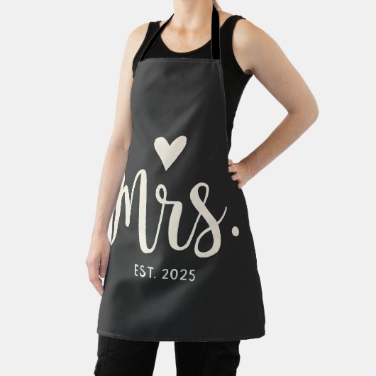 Mrs Est. 2025 Man Bruid Verloving bruiloft Schort (Insitu)