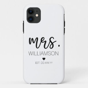 Mrs Est Custom Name Wedding New Couple Gift  iPhone 11 Hoesje