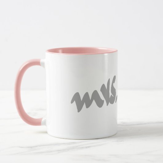 Mrs Gifts voor haar Moederdag grijze witte roze Mok (Links)