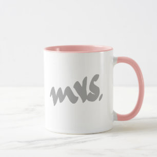 Mrs Gifts voor haar Moederdag grijze witte roze Mok