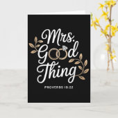 Mrs Good Thing Christian Proverbs Christian Couple Kaart (Gele Bloem)