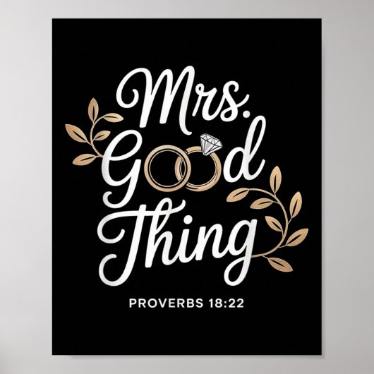 Mrs Good Thing Christian Proverbs Christian Couple Poster (Voorkant)