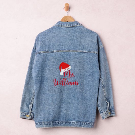 Mrs in Red Santa Hat Denim Jacket (Hangar)