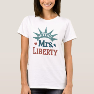 Mrs Liberty Patriotic T-Shirt - Grappig 4 juli