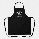 Mrs Modern Script Gepersonaliseerde bruiloft Schort (Voorkant)