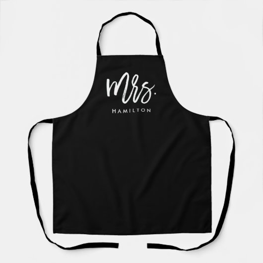 Mrs Modern Script Gepersonaliseerde bruiloft Schort (Voorkant)