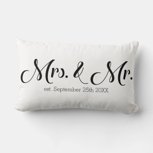 Mrs & Mr Passen getrouwd Vrouw en Man Kussen (Achterkant)