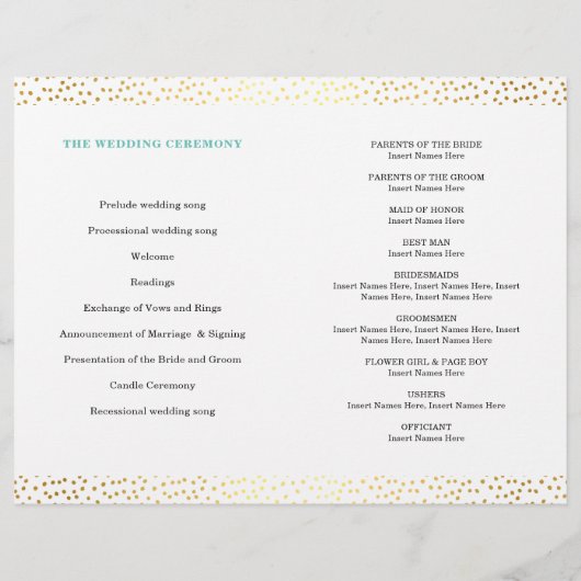 MRS & MRS BRUILOFT PROGRAMMA gouden confetti munt (Achterkant)