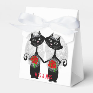 Mrs + Mrs Lesbisch Huwelijk Kat Schattige Bruiden Bedankdoosjes