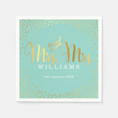 MRS & MRS STIJLVOLLE TROUWTAFEL confetti gouden mu Servetten (Voorkant)