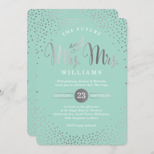 MRS. & MRS. STYLISH WEDDING Silver confetti munt Kaart