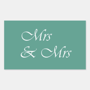 Mrs & Mrs Typografie Rechthoekige Sticker