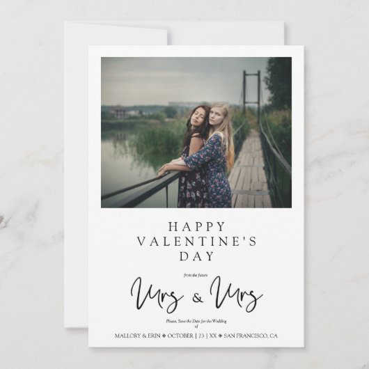MRS & MRS Valentine's Wedding LGBT Lesbian Photo (Voorkant)