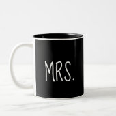 MRS. Mug de café noir pour femme mariée (Gauche)