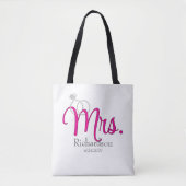 Mrs. Newlywed with Wedding Rings Tote Bag (Devant)