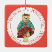 MRS. OURS Carré en céramique ornement + texte (Dos)