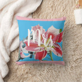 Mrs Pink Lily floral Wedding Decor Cushion Kussen (Deken)
