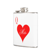Mrs Queen of hearts bruiloft fles voor vrouw Heupfles (Links)