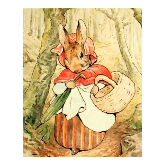 Mrs Rabbit gaat naar de markt van Beatrix Potter Foto Afdruk (Voorkant)