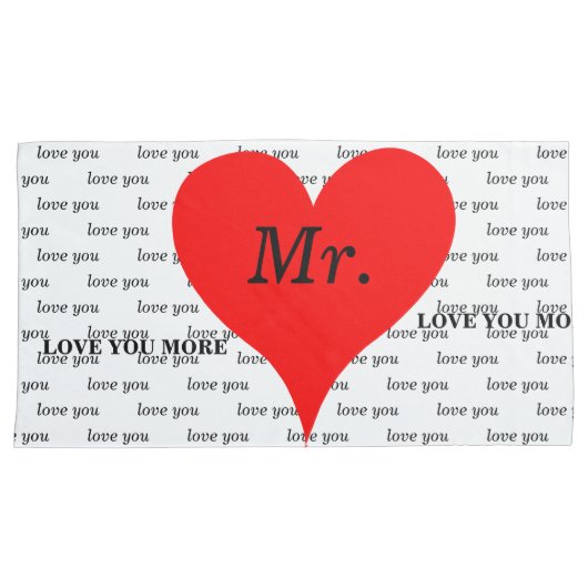 Mrs Red Hearts Love Kussensloop (Voorkant-Rechts)