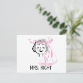 Mrs Right Tshirts en Cadeaus Briefkaart (Staand voorkant)