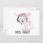 Mrs Right Tshirts en Cadeaus Briefkaart (Voorkant / Achterkant)
