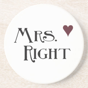 Mrs Right Zandsteen Onderzetter