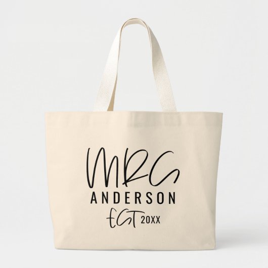 Mrs script-typografie bruiloft grote tote bag (Voorkant)