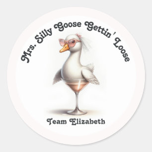 Mrs Silly Goose Gettin' Loose Bachelorette Ronde Sticker