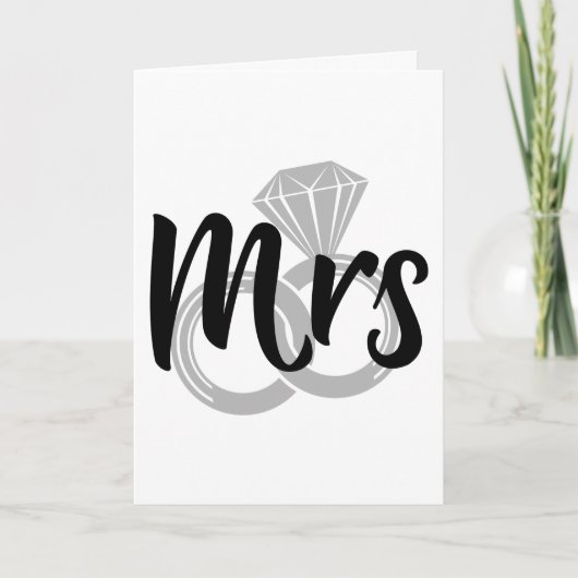 Mrs Wedding Bride getrouwd Aankondiging (Voorkant)