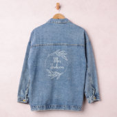 Mrs White Modern Script Custom Wedding Bride Denim Jacket (Hangar)