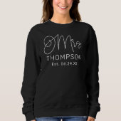 Mrs White Modern Script Custom Wedding Pas getrouw Trui (Voorkant)