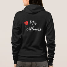 Mrs Wifey Hoody met Red Heart in het zwart