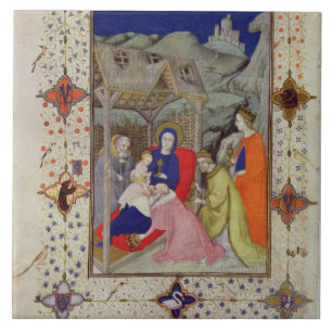 MS 11060-11061 Uren Notre Dame: Sexte, Adorati Tegeltje