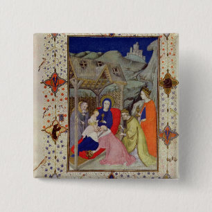 MS 11060-11061 Uren Notre Dame: Sexte, Adorati Vierkante Button 5,1 Cm