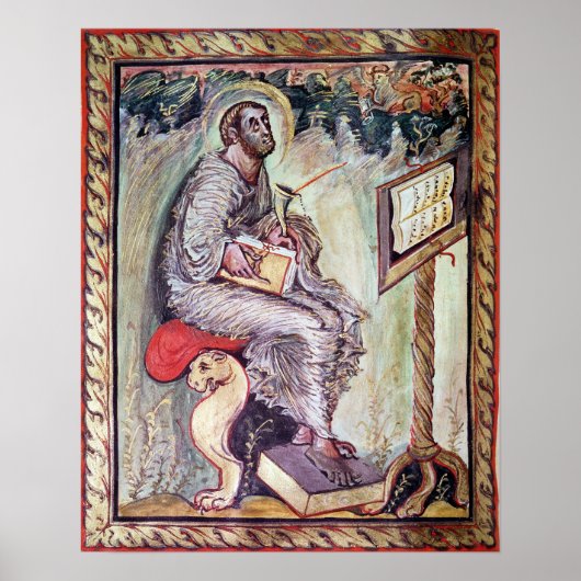 Ms 1 fol.90v St. Luke, van de Ebbo Gospels Poster (Voorkant)