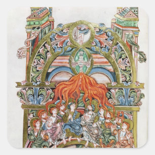 Ms 369 f.29v Pentecost Vierkante Sticker