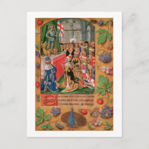 Ms Add 25698 f.3 Verlichtde pagina uit een boek va Briefkaart