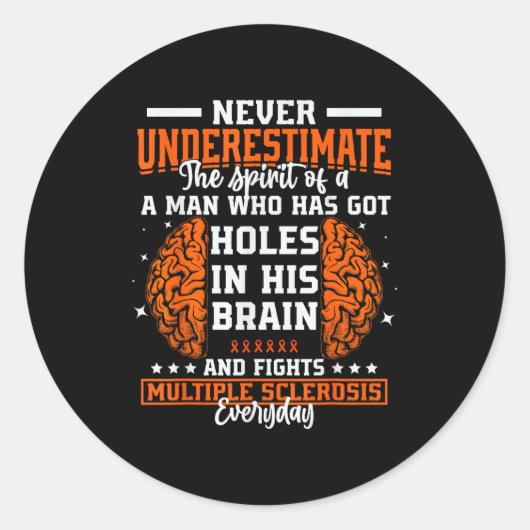 Ms Awareness Funny Multiple Sclerosis Awareness Fu Ronde Sticker (Voorkant)