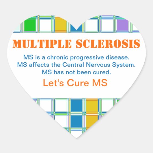 MS Awareness hart Stickers for Multiple Sclerosis (Voorkant)