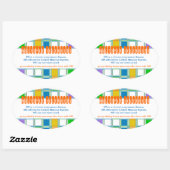 MS Awareness Oval Stickers for Multiple Sclerosis (Vel)