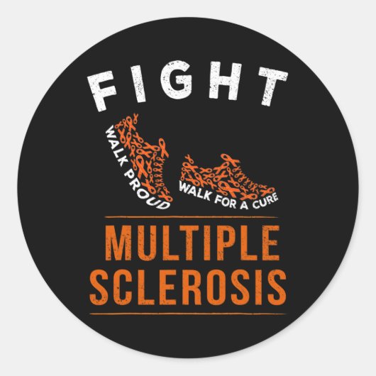 MS Awareness Warrior Ribbon 1 Ronde Sticker (Voorkant)