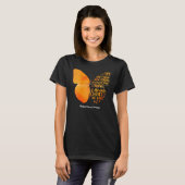 MS Butterfly Orange Ribbon Multiple Sclerosis Awar T-shirt (Voorkant volledig)