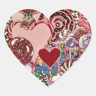 Ms Elizabeth's Peppermint World Hart Sticker