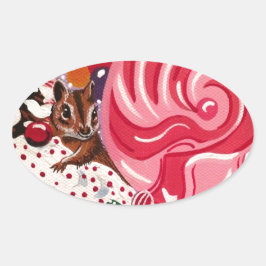 "Ms Elizabeth's Peppermint World" Ovale Sticker