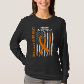 MS Family Fight Mom Multiple Sclerosis American Fl T-shirt (Voorkant)