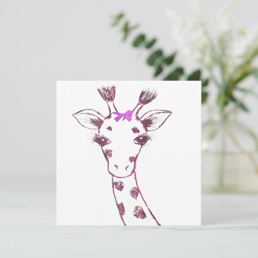 Ms. Giraffe Schattige Sarcastisch Ontwerp Bedankkaart (Staand voorkant)