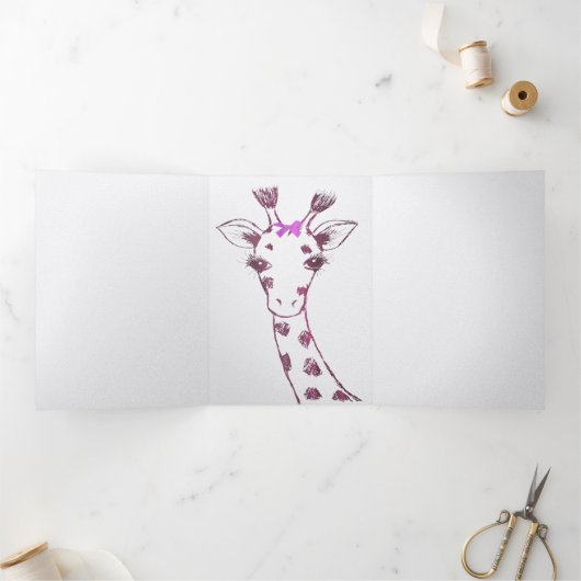 Ms. Giraffe Schattige Sarcastisch Ontwerp Drieluik Aankondiging (Binnen)